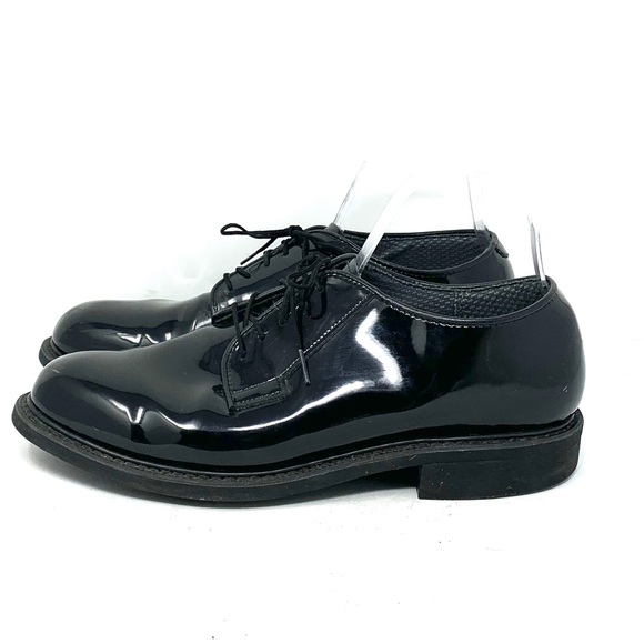 bates patent leather military shoes